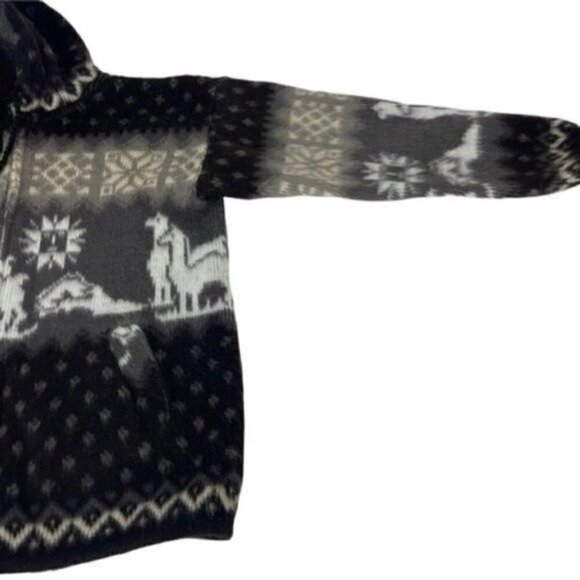 Tejidos Aly Marka 100% Wool full zip jacket made in Ecuador unisex youth size 8 - Picture 8 of 11